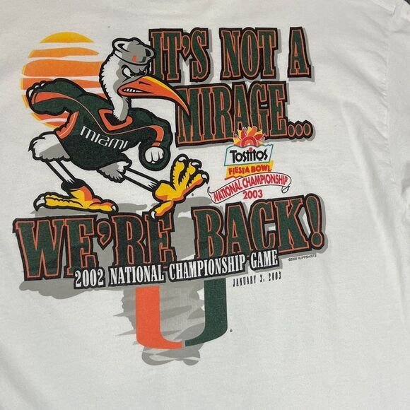 🏈 Vintage MIAMI HURRICANES College Football 2002 National Championship Tee - EU - Picture 4 of 11
